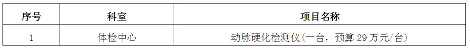 zxyy20190002医疗设备招标公告