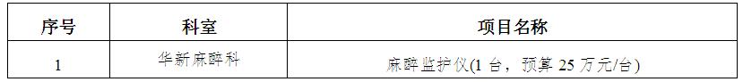 zxyy20190038医疗设备招标公告