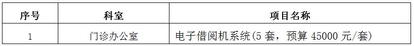 zxyy20190043电子借阅机系统招标公告