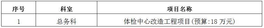 zxyy20190061体检中心改造工程项目招标公告