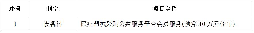 zxyy2020026医疗器械采购公共服务招标公告