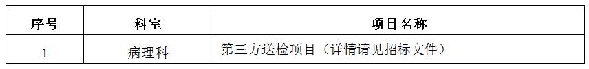 zxyy2020028病理科第三方送检项目招标公告