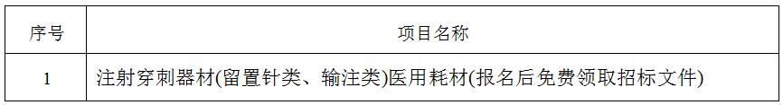 zxyy2020030注射穿刺器材招标公告