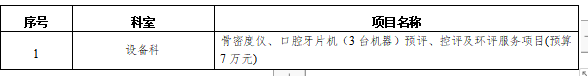 zxyy2021033-设备科骨密度仪、口腔牙片机预评、控评及环评服务项目