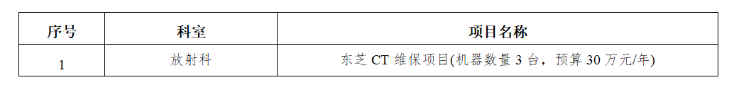 zxyy2021055放射科-东芝CT维保项目