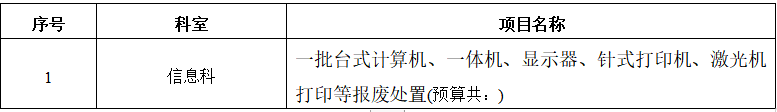 衡阳市信息科一批计算机显示器打印机等报废招标ZXYY2022010
