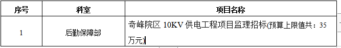 zxyy2022035衡阳市中心医院奇峰院区10KV供电工程项目监理招标